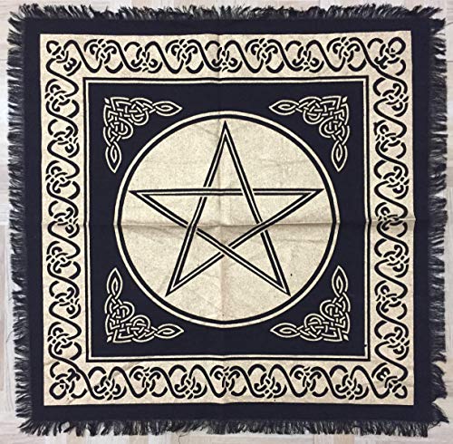 Toile autel pentagramme sorcellerie tarot wicca 18x18