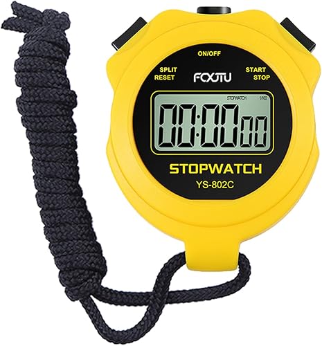 FCXJTU Digital Simple Stopwatch Timer, No Bells, No Alarm, Simple Basic Operation, Silent, Clear Display, ONOff, Large Display for Swimming Running