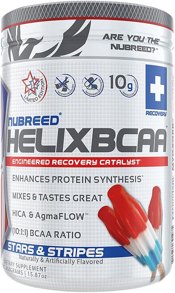 Nubreed Helix Bcaa | Delicious BCAA, Electrolyte Recovery Powder | Star and Stripes | 30 Servings