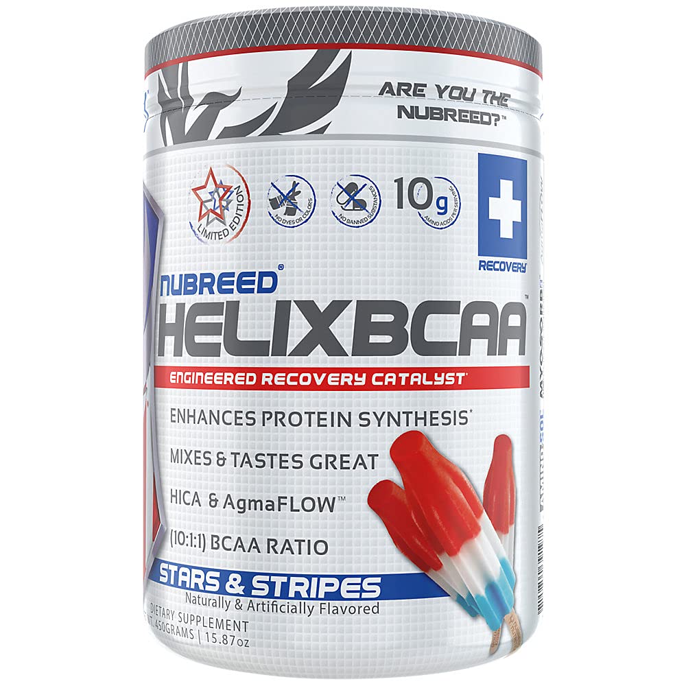 Nubreed Helix Bcaa | Delicious BCAA, Electrolyte Recovery Powder | Star and Stripes | 30 Servings