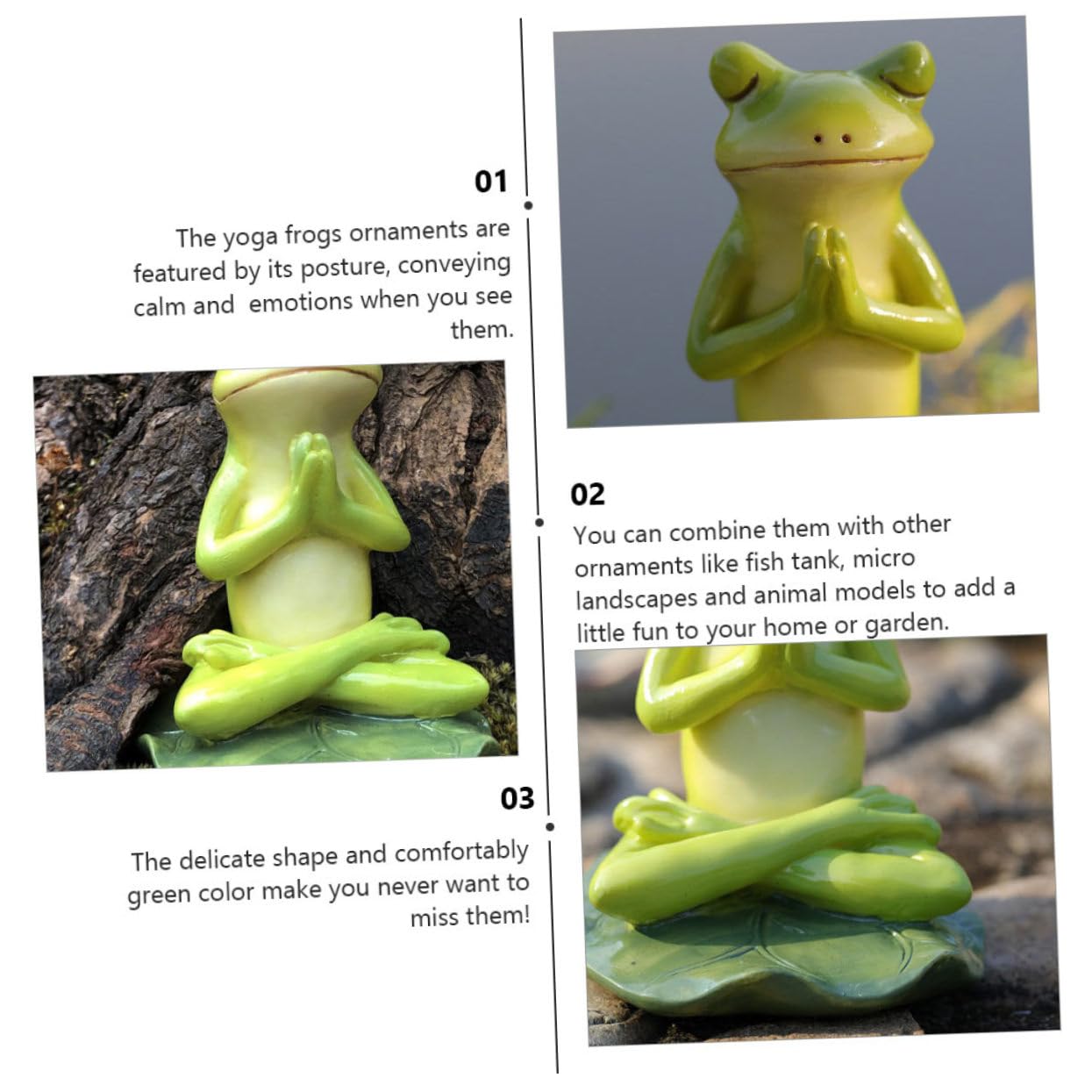 Supvox 3stücke Resin Yoga Frog Figurine Dekorative Gartenfigur Aus Kunstharz Meditierender Frosch Für Garten Und Pflanzendekoration Landschaften Und Für Gartenliebhaber