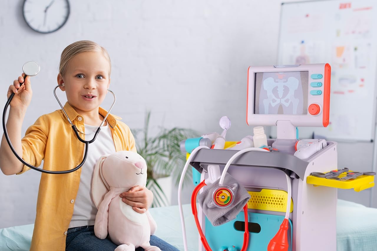 Malplay Arztspielzeuge Set Little Doctor Arztwagen Röntgengerät Stellung des Arztes Rollenspiel Kleiner Arzt Set Kinder ab 3 Jahren