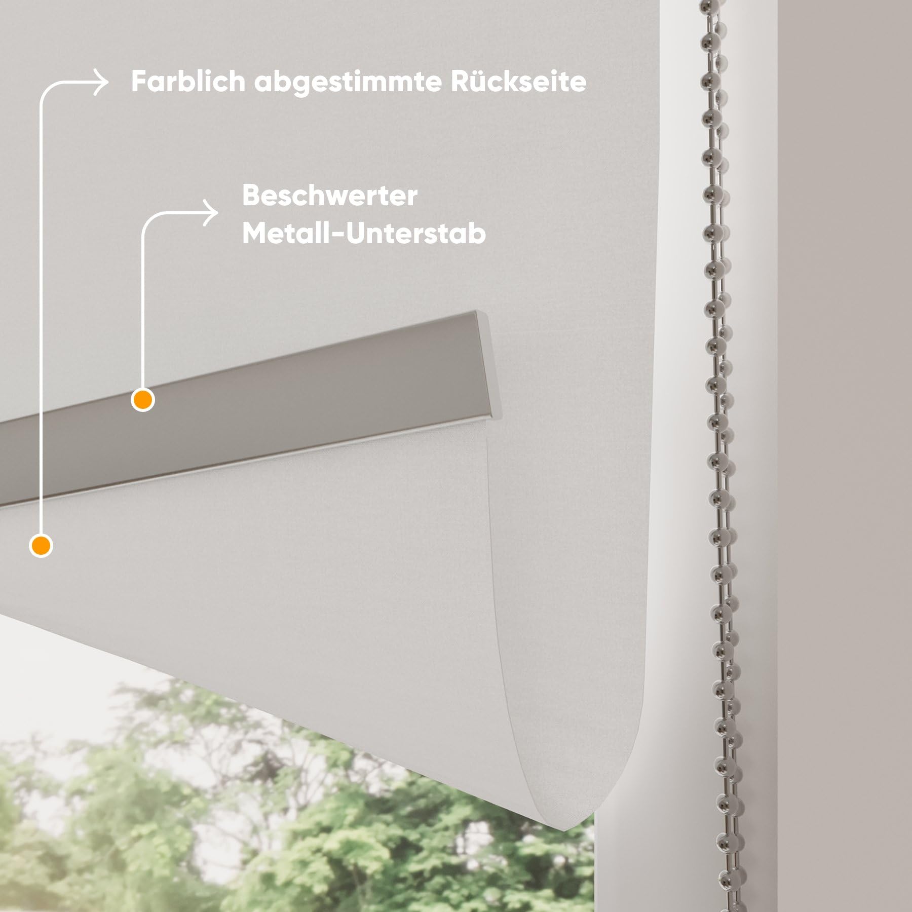 DTCH® Verdunklungsrollo ohne Bohren, weiß, 80 x 190 cm | 100% verdunkelnd, inkl. Klemmfix, Aluminium-Unterleiste, Metall-Kettenzug, Breite kürzbar, Breiten bis 240 cm, kindersicher