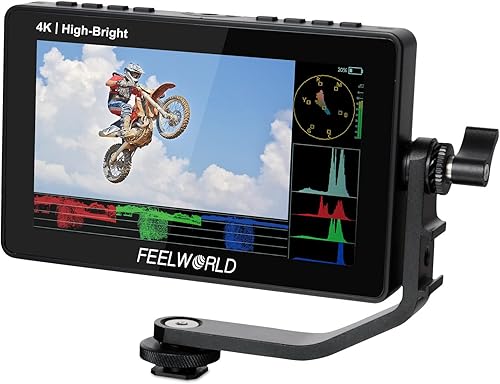 FEELWORLD F5 Prox 5.5 pulgadas 1600nit Cámara DSLR de alto brillo Monitor de campo Pantalla táctil Forma de onda 3D LUT F970 Kit externo Instalar