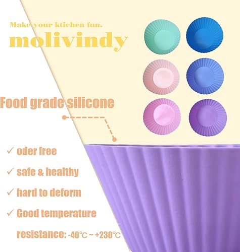 Miniatura 3 de Juego de tazas de silicona para hornear cupcakes, reutilizables y antiadherentes, juego de tazas para muffins para fiestas, Halloween, molde para