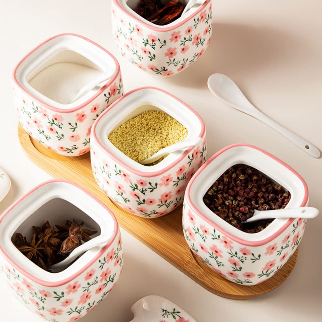 Butelka na przyprawy, ceramiczny słoik na przypraw Szklane słoiki na przyprawy, słoik Zestaw słoików na przyprawy do użytku domowego Słoik na sól kuchenną Cukier Pudełko na przyprawy glutaminian sodu