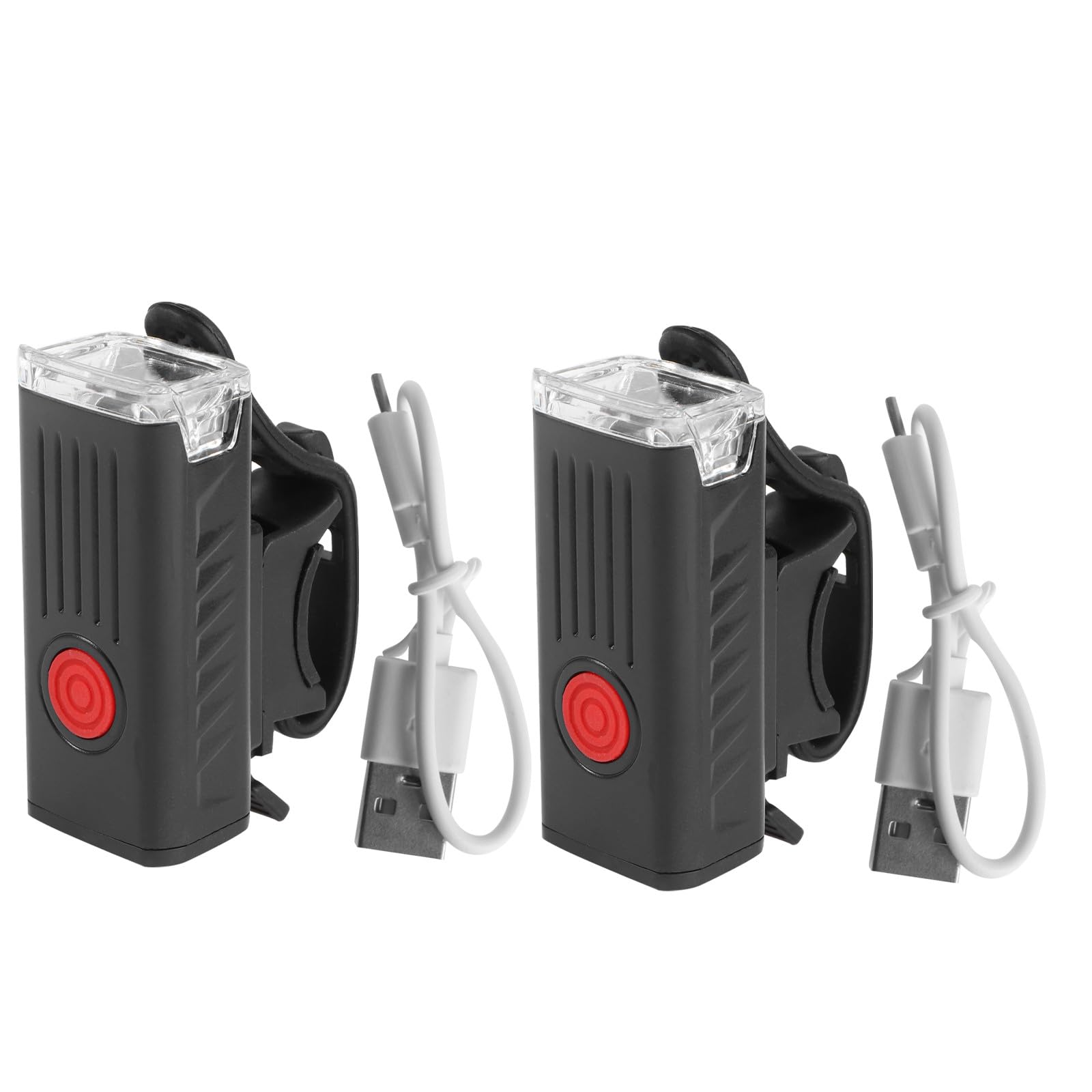 UPKOCH 2pcs USB Rechargeable Bike Headlights Front Lamp Set High Brightness Reliable Night Riding Light for Mountain and Road Cycling