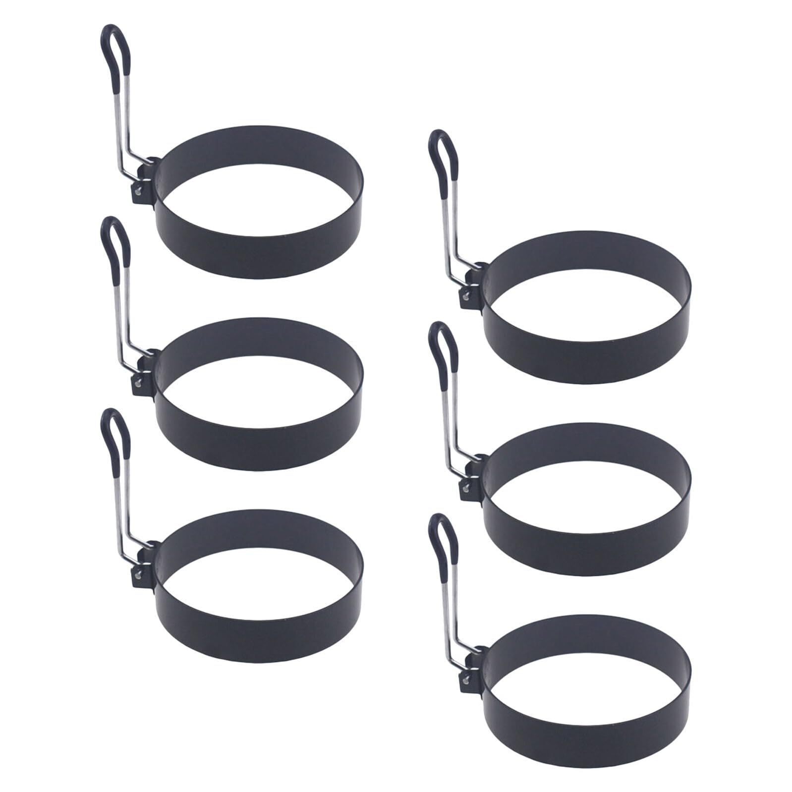 Anillos de crumpet de acero inoxidable para huevos y panqueques, moldes redondos de 6 piezas