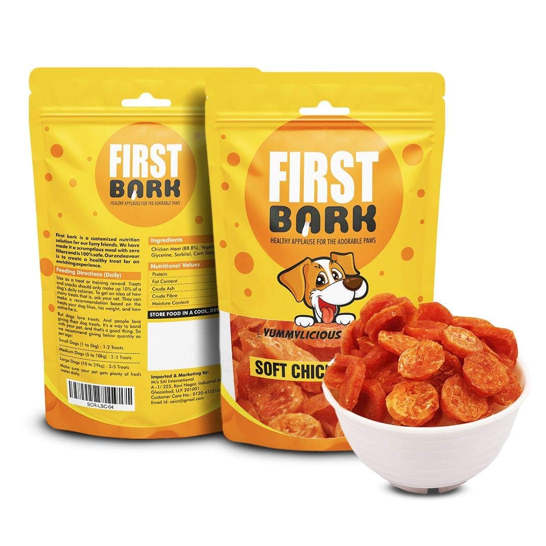 FirstBark Chicken Jerky Dog Treats, Human Grade High Protein Chicken, Fully Digestible Healthy Snack & Training Treat, Free from by-Products & Gluten, Soft Chicken Rings (4 X 70g) Sold by DogsNCats (B08P9M28SD) Amazon Price History, Amazon Price Tracker