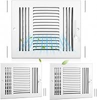 Vista 12 de Zonon 3 cubiertas de ventilación de techo de 6 x 10 pulgadas, 3 vías, pared lateral, registro de techo, cubierta de ventilación de aire