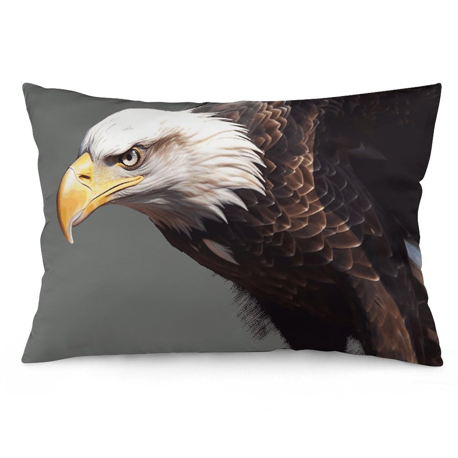2 Pack Pillow Cases for Hair and Skin, Soft Breathable Pillow Case Covers with Hidden Zipper, Eagle Pillowcase 12 "x20 Pillow Covers for Sleeping Gift