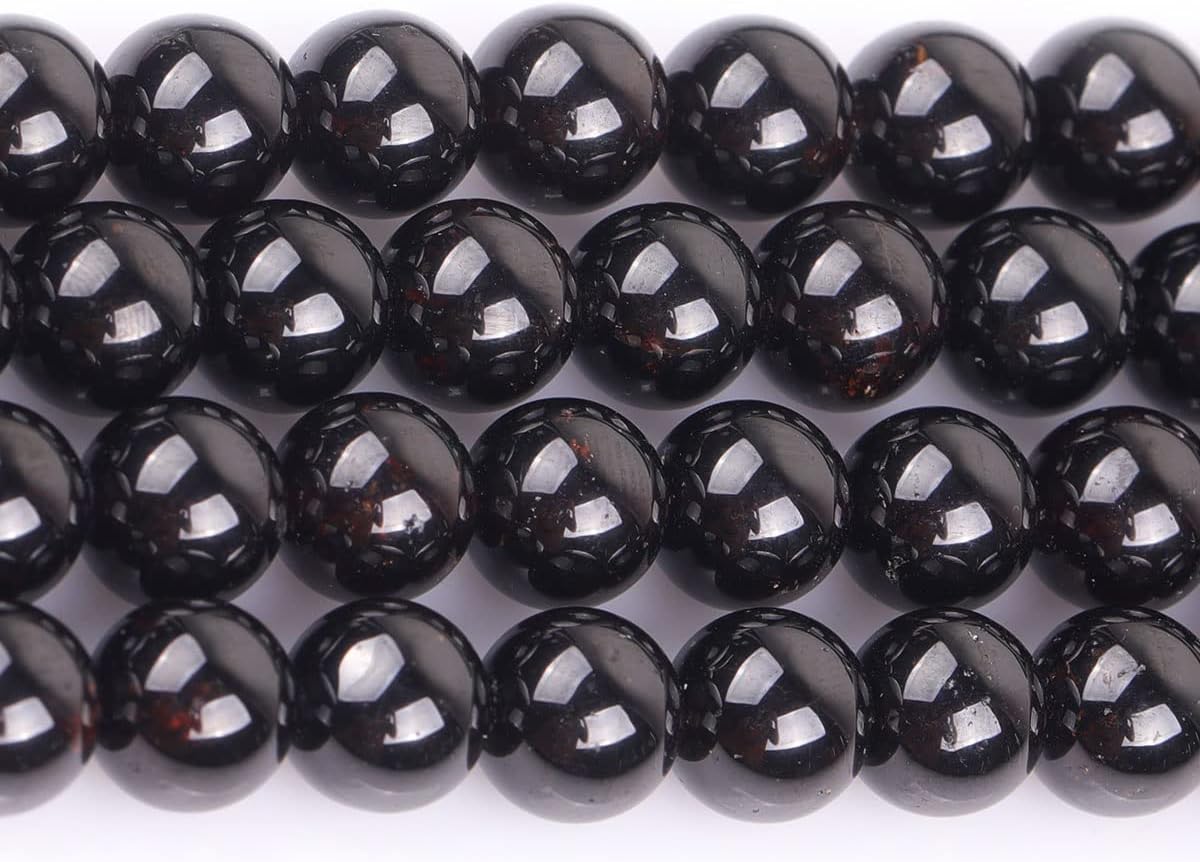JOE FOREMAN 8mm AAA Grade Garnet Stone Round Beads for Jewelry Making Strand 15" Natural Stone Semi Precious Gemstone DIY Handmade Craft Supplies