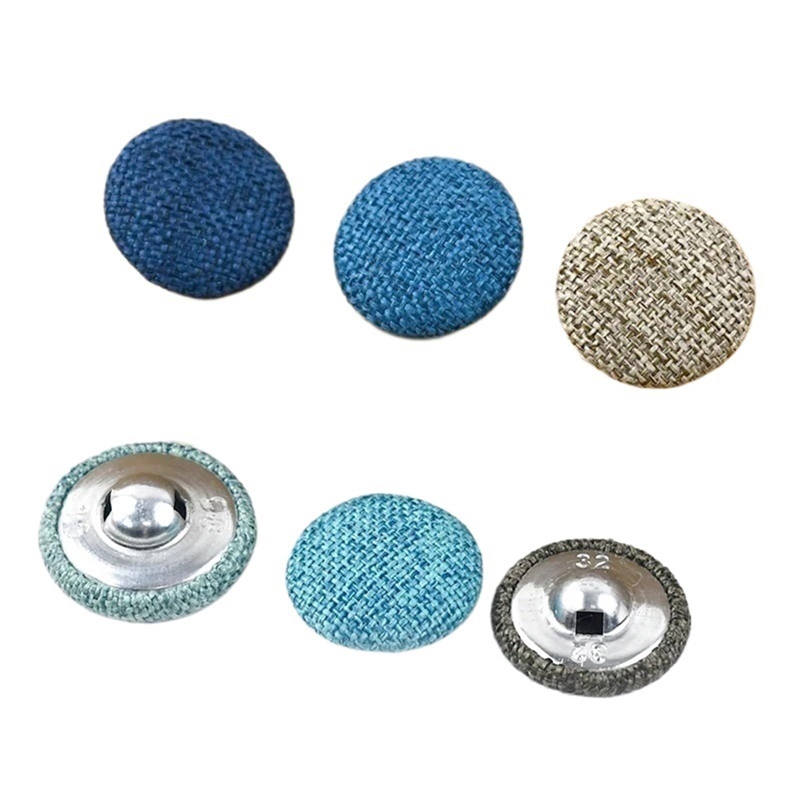 100 botones de metal cubiertos de 15-30 mm para decoración de abrigos de ropa, cojines de sofá (6 rosa coral, 30 mm)