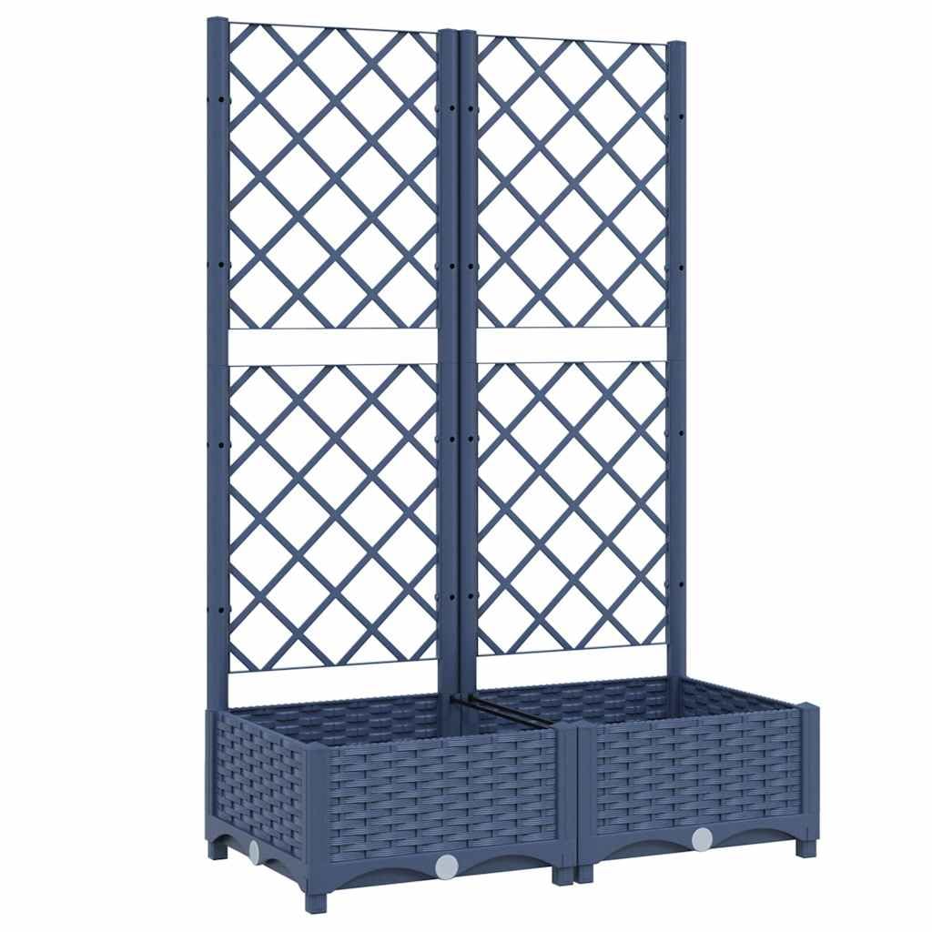 Vidaxl Grey Garden Planter With Trellis Dark 80X40x121.5 Cm Pp (318250)