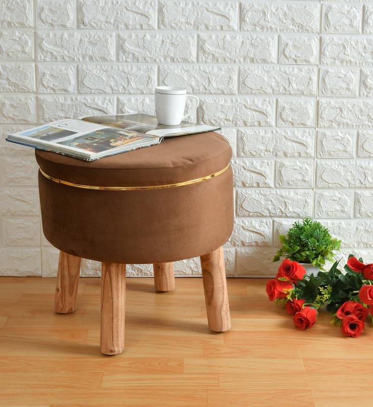 Premium Velvet Round Ottoman Stool Cover – Stretch Ottoman Slipcover for Vanity & Footstool – Washable, East to Remove & Fits in 16-Inch Diameter, 8 Inch Box Height, Mouse-picture-29
