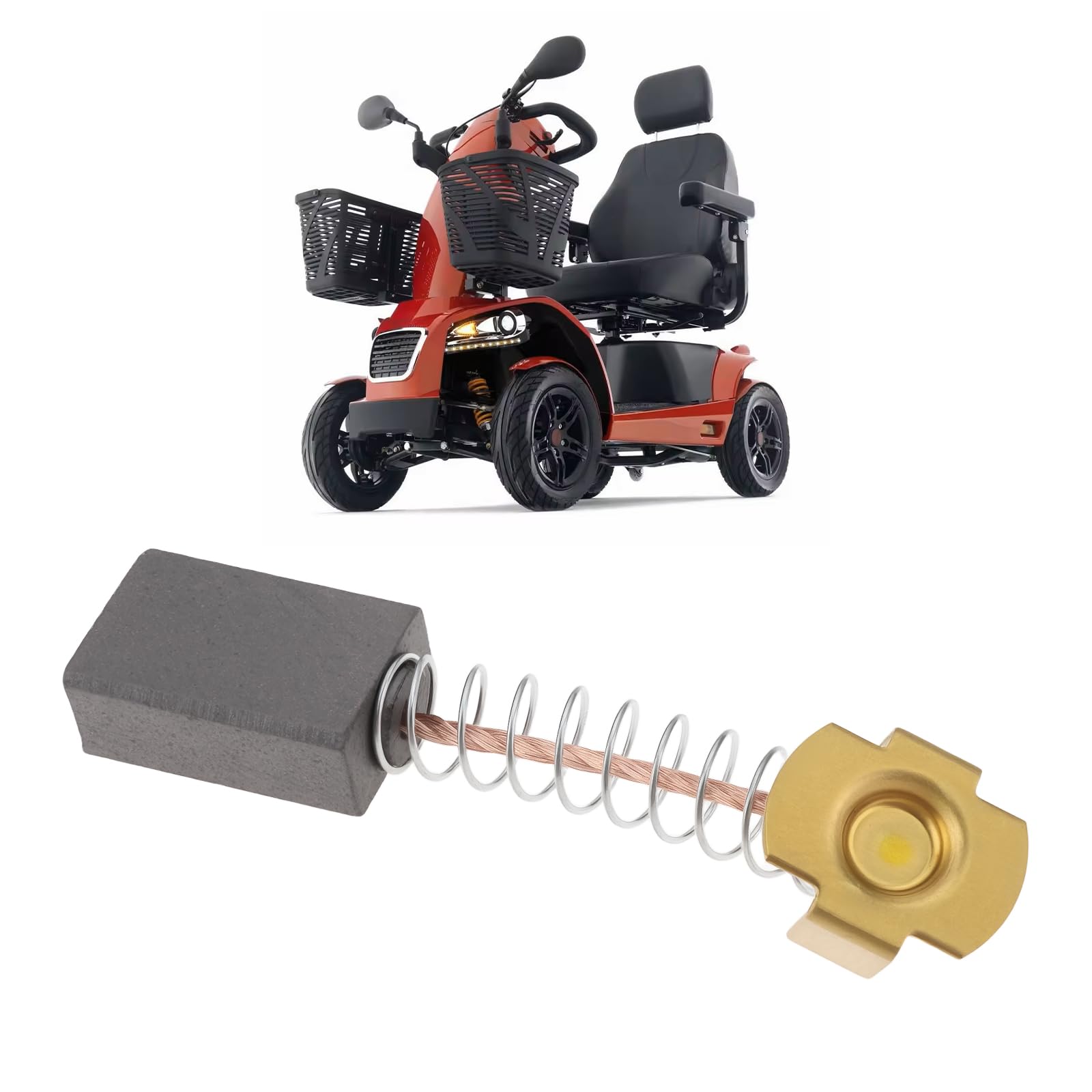 2 Paia Di Spazzole Di Carbone Per Scooter Elettrico 6x10x16 Mm Compatibile Con Free Rider