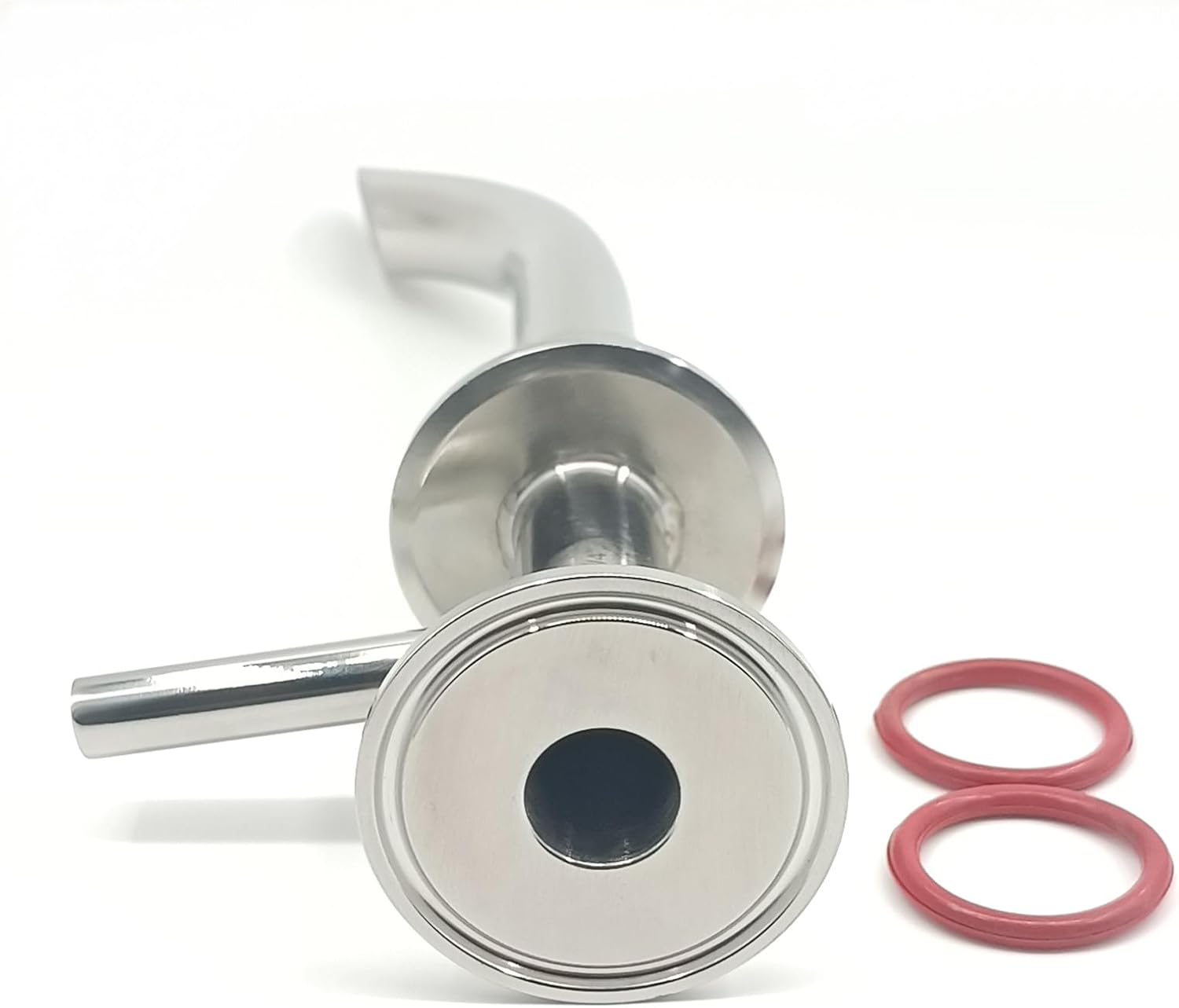 Tri Clamp Racking Arm Fermenter Dip Tube, 1.5" TC x 1.5" TC x 3/4" OD Tube, 304 Stainless Steel