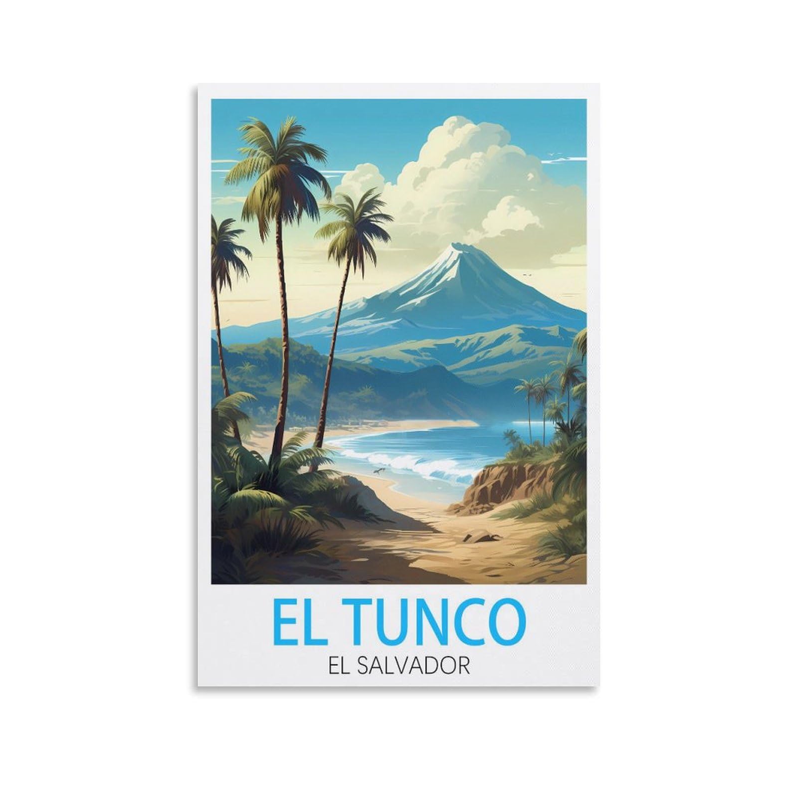 Metal Signs,El Tunco El Salvadors,Tin Sign Retro Wall Art Poster for Home Man Cave, Cafe Bar Wall Decor 30x40cm