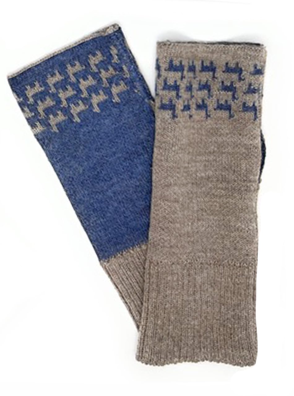 Inca Fashions Pack-a-Pacas Reversible Fingerless Mittens (Birch Bark/Denim)