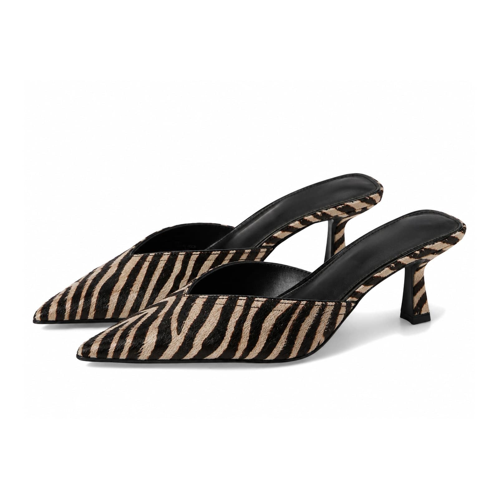 olomisa Womens Kitten Heels, Bow Studded Heeled Mules Pointed Toe Low Heel Sandals Suede Leather Slip on Kitten Heel Pumps