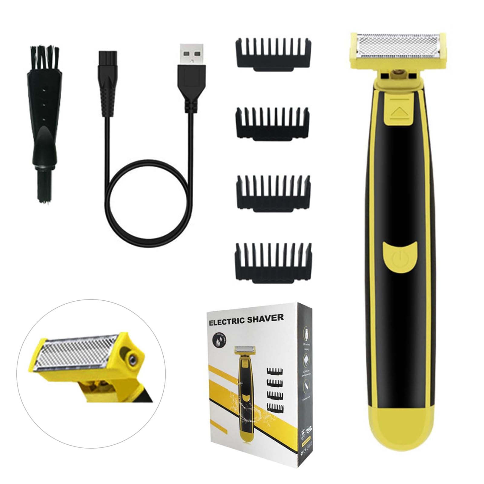 Wet and Dry Electric Shaver Cleaner, Electric Razor for Men, Rechargeable Wet &amp; Dry Shaver, Non-Slip, Durable, Fast Shaving (1PC)-Model #11