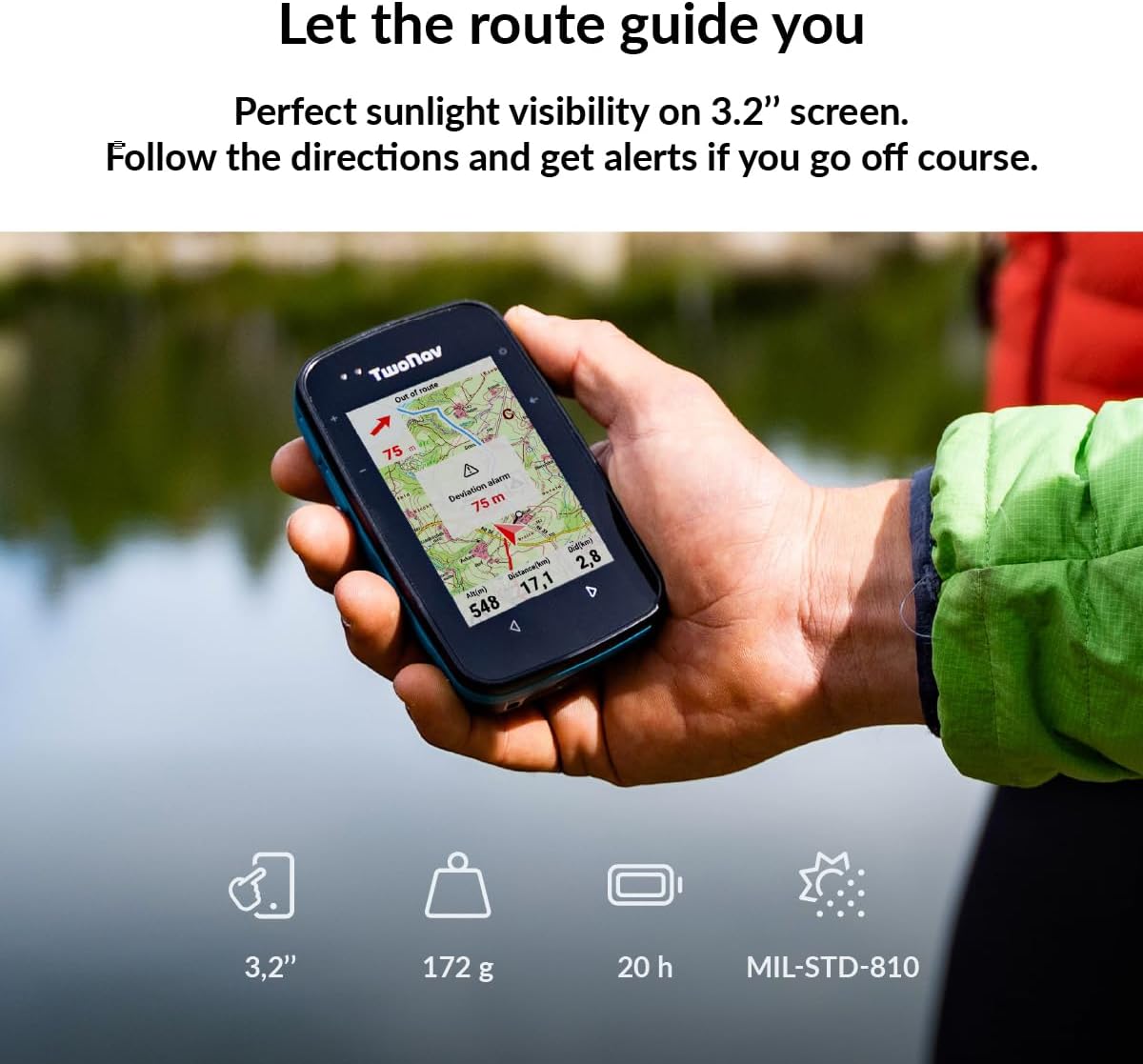 TwoNav Cross Plus (32 GB) + Maps Included, GPS Bike Computer with 3.2-inch Screen for MTB, Cycling, Trekking or Hiking
