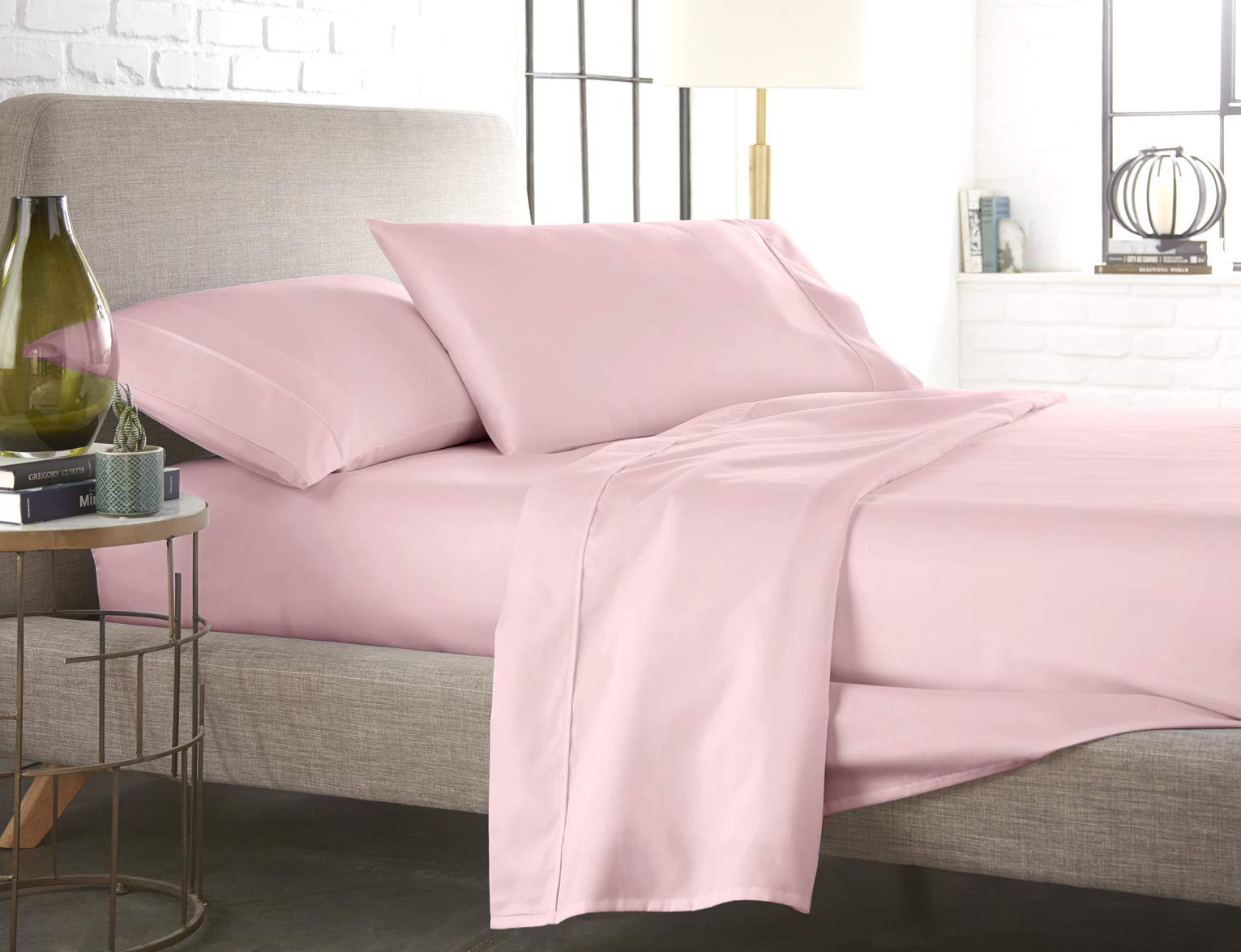 Blue Dahlia 100% Cotton Double/Queen Size Bedsheet Set, Bed Sheet for Double Bed - 200TC 1 Flat Sheet (90" x 100")+2 Pillow Cover (18"x28"), Oeko TEX Certified -Sage Green