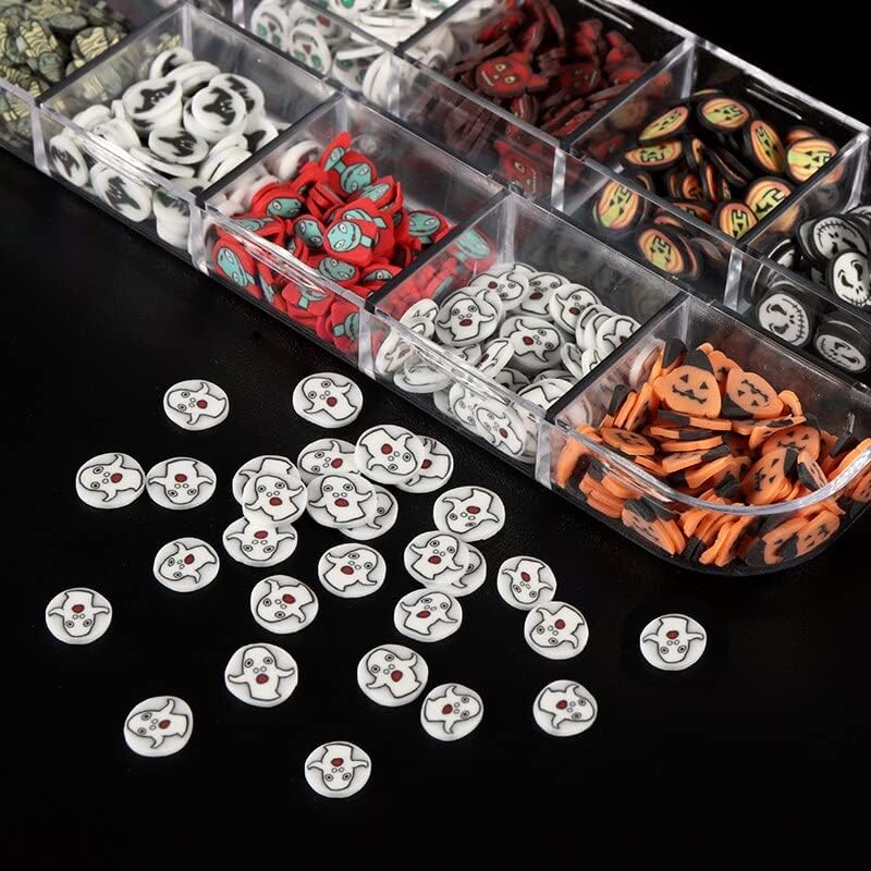 Halloween Nail Art Decorations Cute Pumpkin Witch Polymer Clay Slices Manicure Design Nails Accessories Holiday 3D Parts Jewelry - (Color: 12WSJRT)