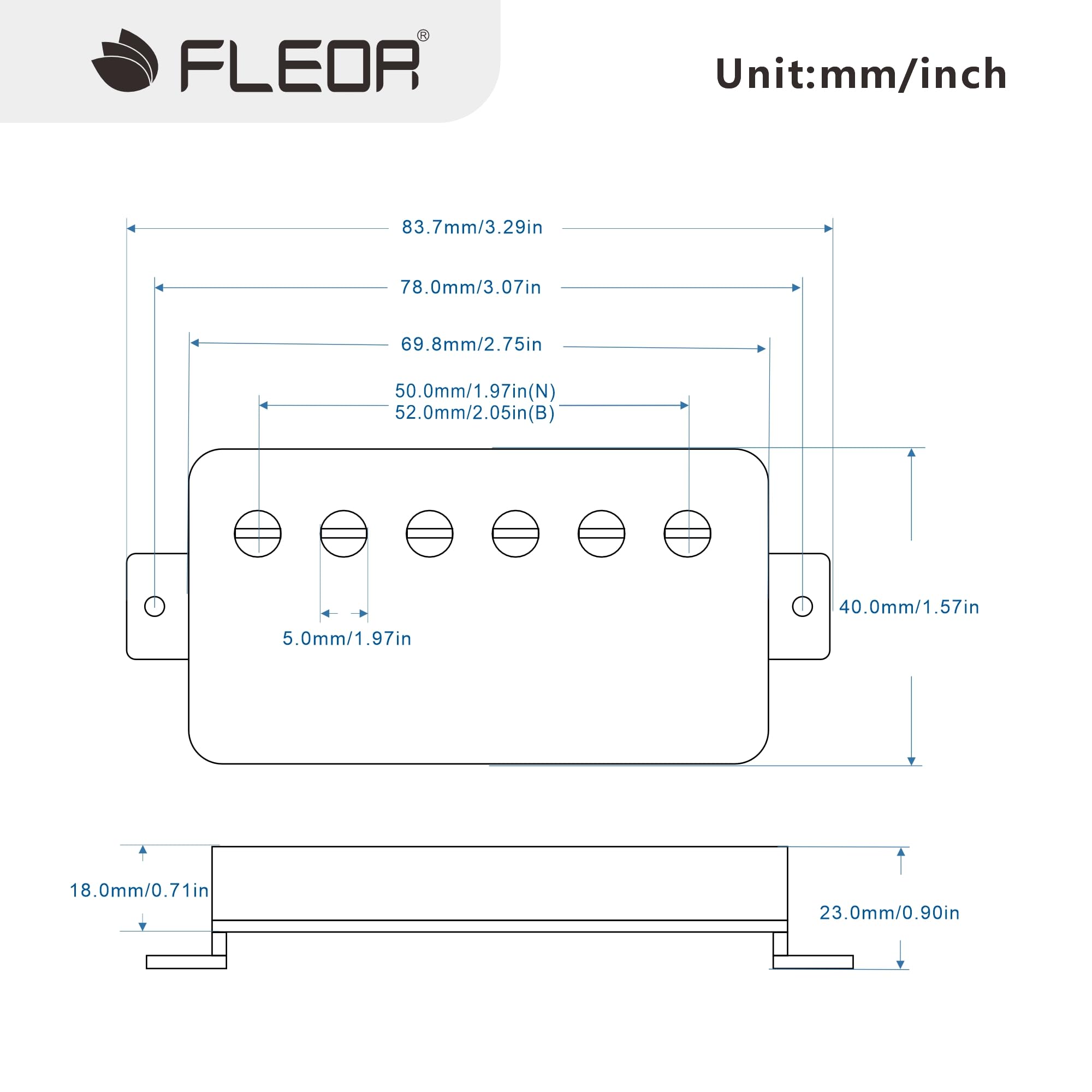 FLEOR Hot Dual Blade Rails Pickups Single-Coil-Sized ST Humbucker Gitaar Pickup 9-10K Fit Style Elektrische Gitaar Onderdelen Vervanging, Crème