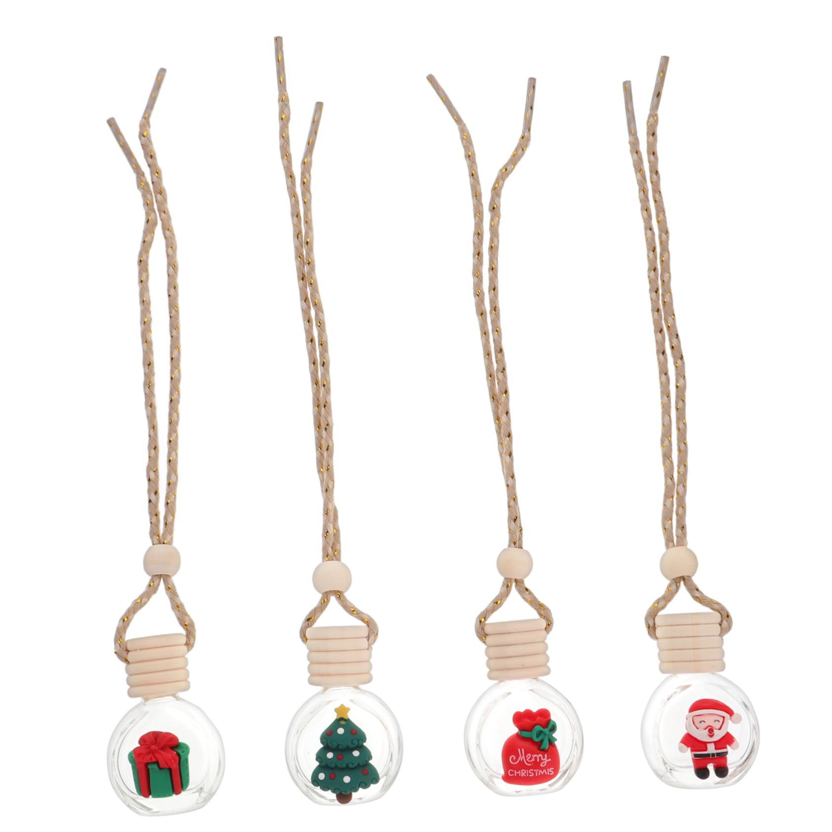20piezas Difusores De Esencial Colgantes De Navidad Para Coche Decoración Festiva y Aromaterapia Botellas Vacías Para Ambientador Creativos Para Hogar y Oficina