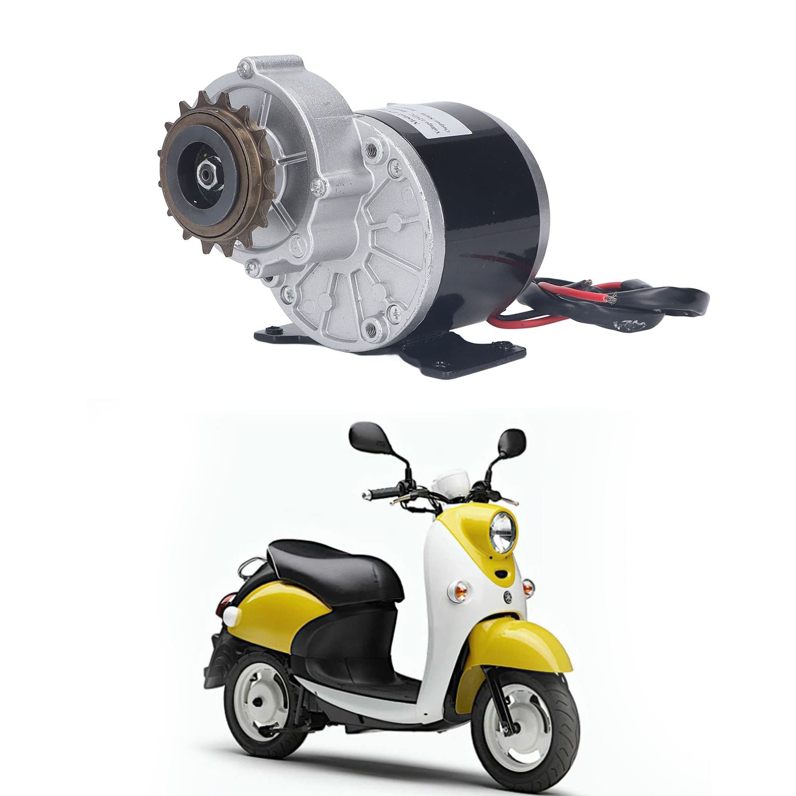 Motore spazzolato 16 denti ingranaggio ruota dentata motore elettrico bobina di rame alta torsione DC12V 500W 2500 giri/min per bici elettrica ciclomotore ATV lega di alluminio