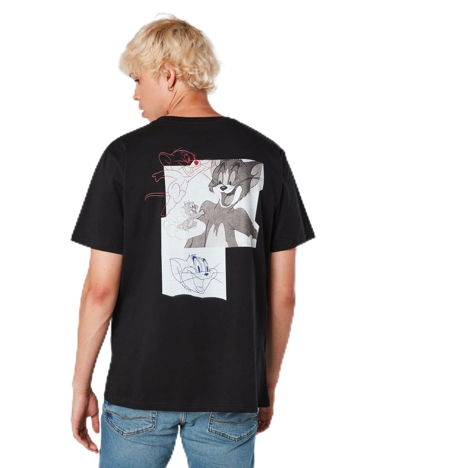 Zavvi Unisex Multi Official Tom & Jerry Collage Adults T-Shirt - Black - Xxl