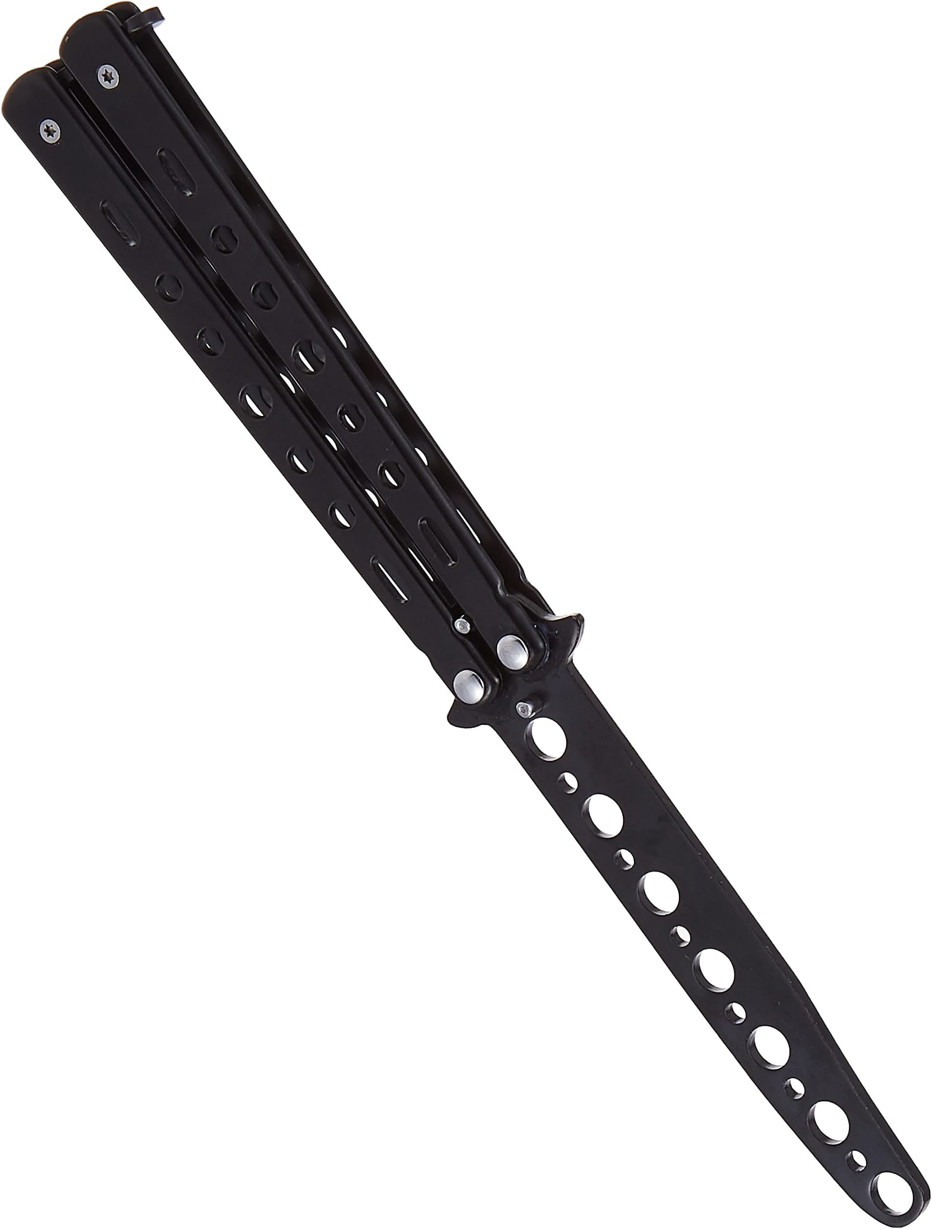 Metal Practice Butterfly Comb Style Knife Trainer Tool Dull Black