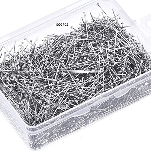 1000 Pieces Sewing Pins Head Pins Fine Satin Pin Straight for Dressmaker Jewelry Craft Sewing Projects ? Satin Pin Dressmaker Pins for Jewelry Making(1inch)