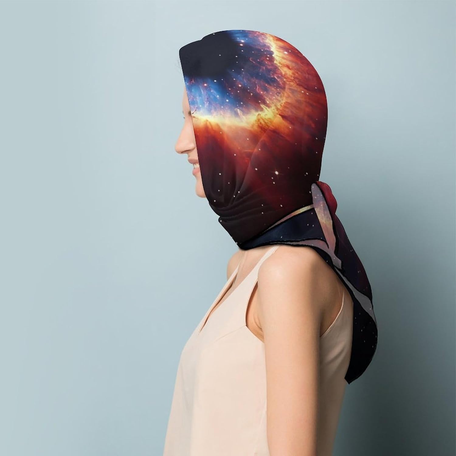 Outer-Spaces Nebula Galaxy Bandana Fashion Head Scarf Square Silk Scarf Print Neck Hair Scarfs for Women Men Gifts