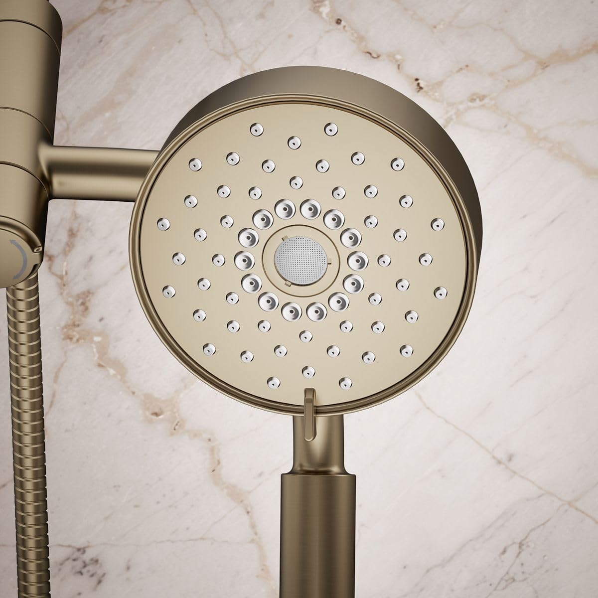 KOHLER 23219-BV Purist 2-in-1 Multi Function Shower Kit with SHOWERHEAD & HAND SHOWER, Full Coverage & Rotating Rail, Vibrant Brushed Bronze, 2.5 GPM