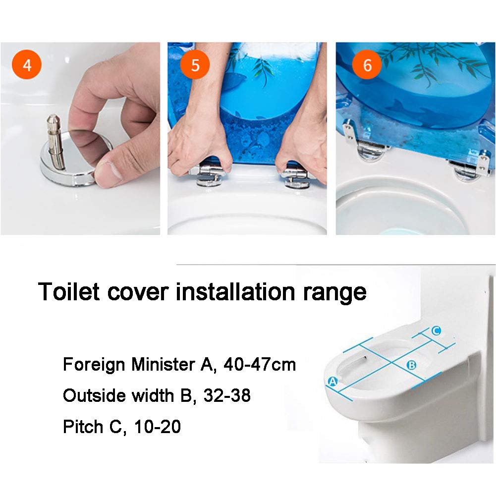Resina Stampata Sedile WC Sedile del Water Universale A U/V/O Copriwater E Copri Cerniera Morbida A Chiusura Lenta Ecologica E Resistente Facile da Pulire Facile da Installare,G