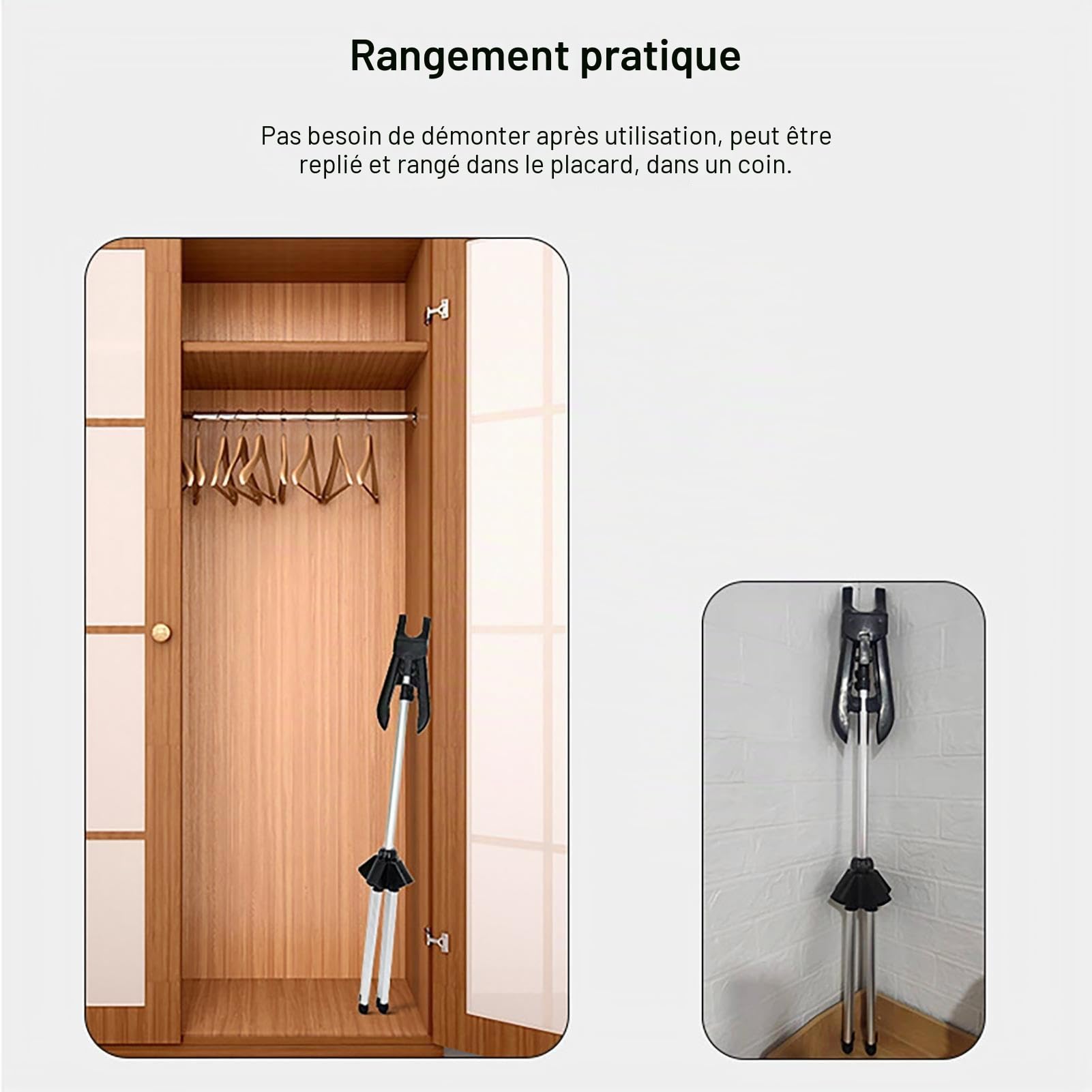 Cintre pour vêtements à la Vapeur, Support de défroisseur Pliant télescopique portatif, Cintre pour Le Repassage à la Vapeur, Cintre pour Fer à Vapeur Debout, Support de Fer à ur