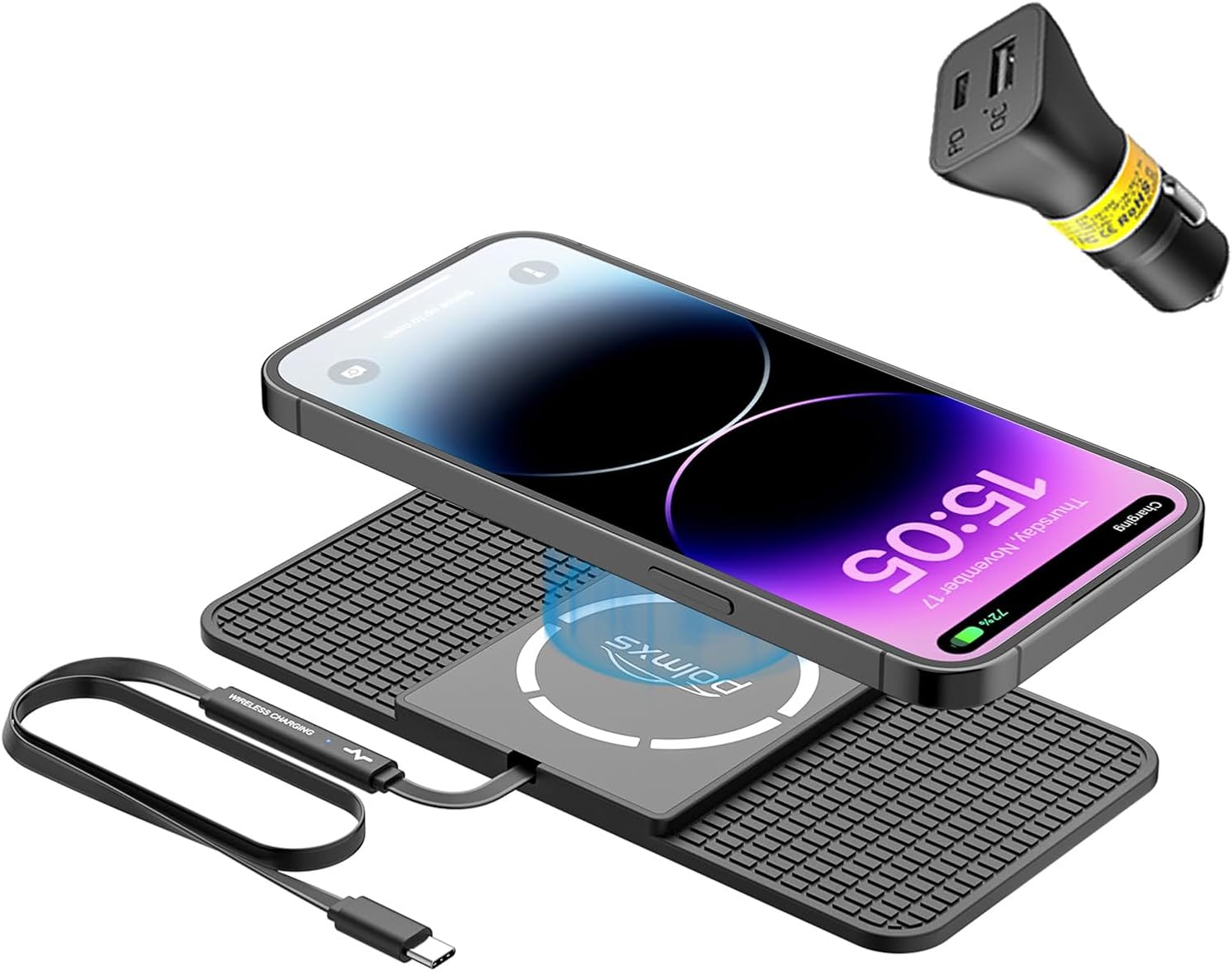 Magnetic Wireless Car Charger Charging pad,POLMXS 15W Fast Wireless Phone Charger car Cell Phone coldless Charging mat Compatible with iphone12/13/14/15 Series airpod (C11L) Magnetic Wireless Car Charger Charging pad,POLMXS 15W Fast Wireless Phone Charger car Cell Phone coldless Charging mat Compatible with iphone12/13/14/15 Series airpod (C11L)