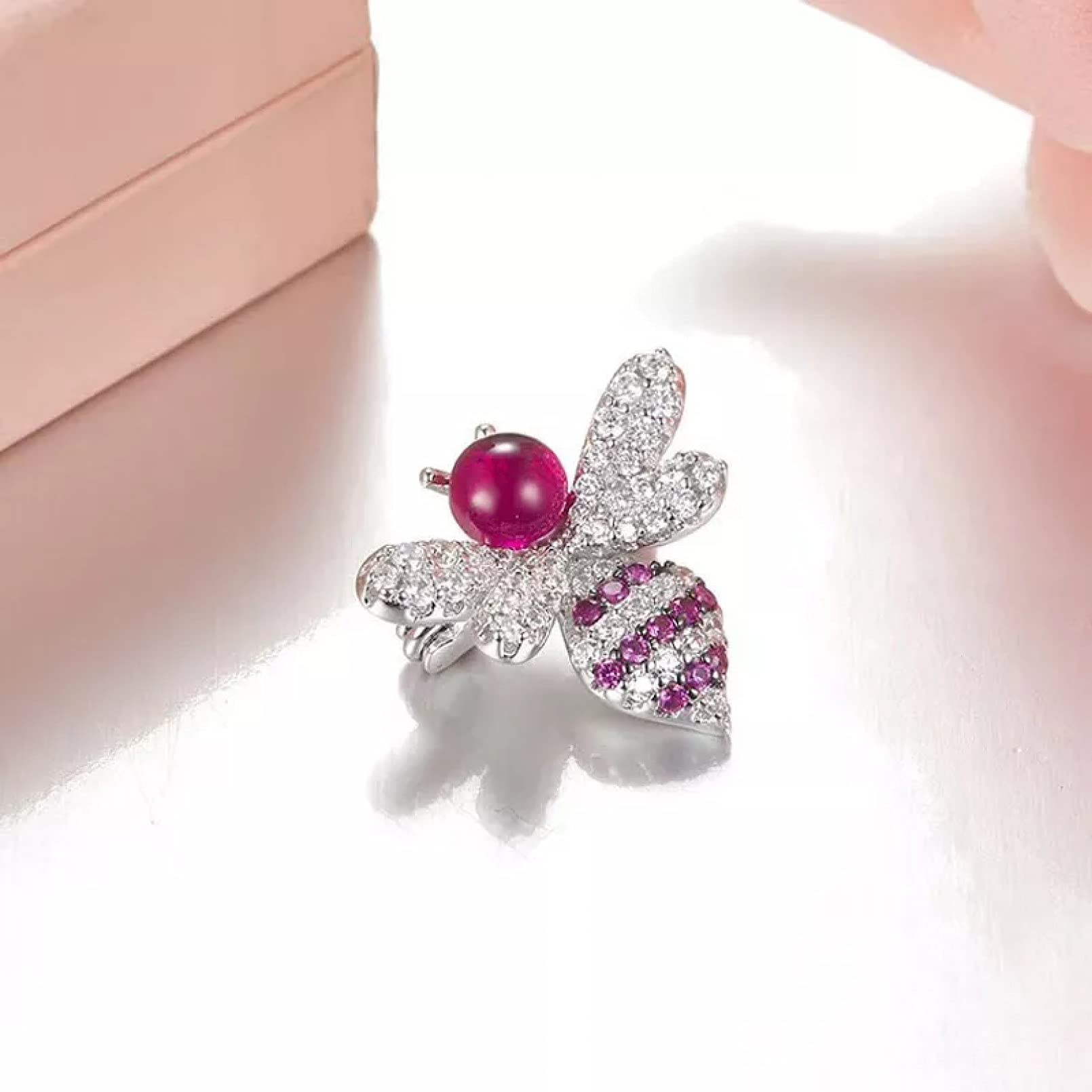 WLLLTYBrooch925 Broche de circonita cúbica con Incrustaciones de Plata esterlina Joyería de Moda para Mujer