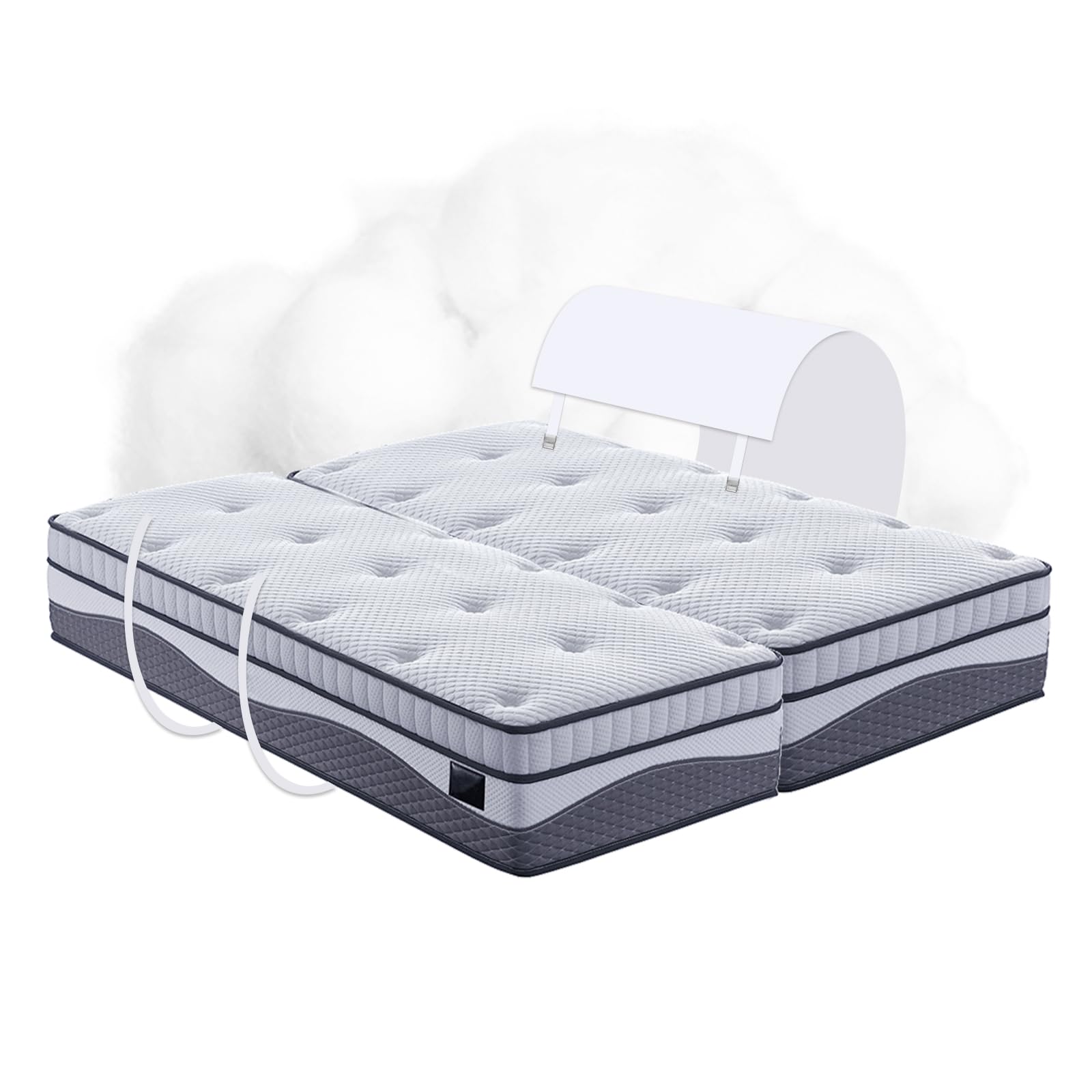Mostek miłosny do materacy 230 cm, 2 w 1, bardzo długi łącznik do materaca z pasami mocującymi i metalowym guzikiem, bez ześlizgiwania się, łącznik materaca dla par i rodzin