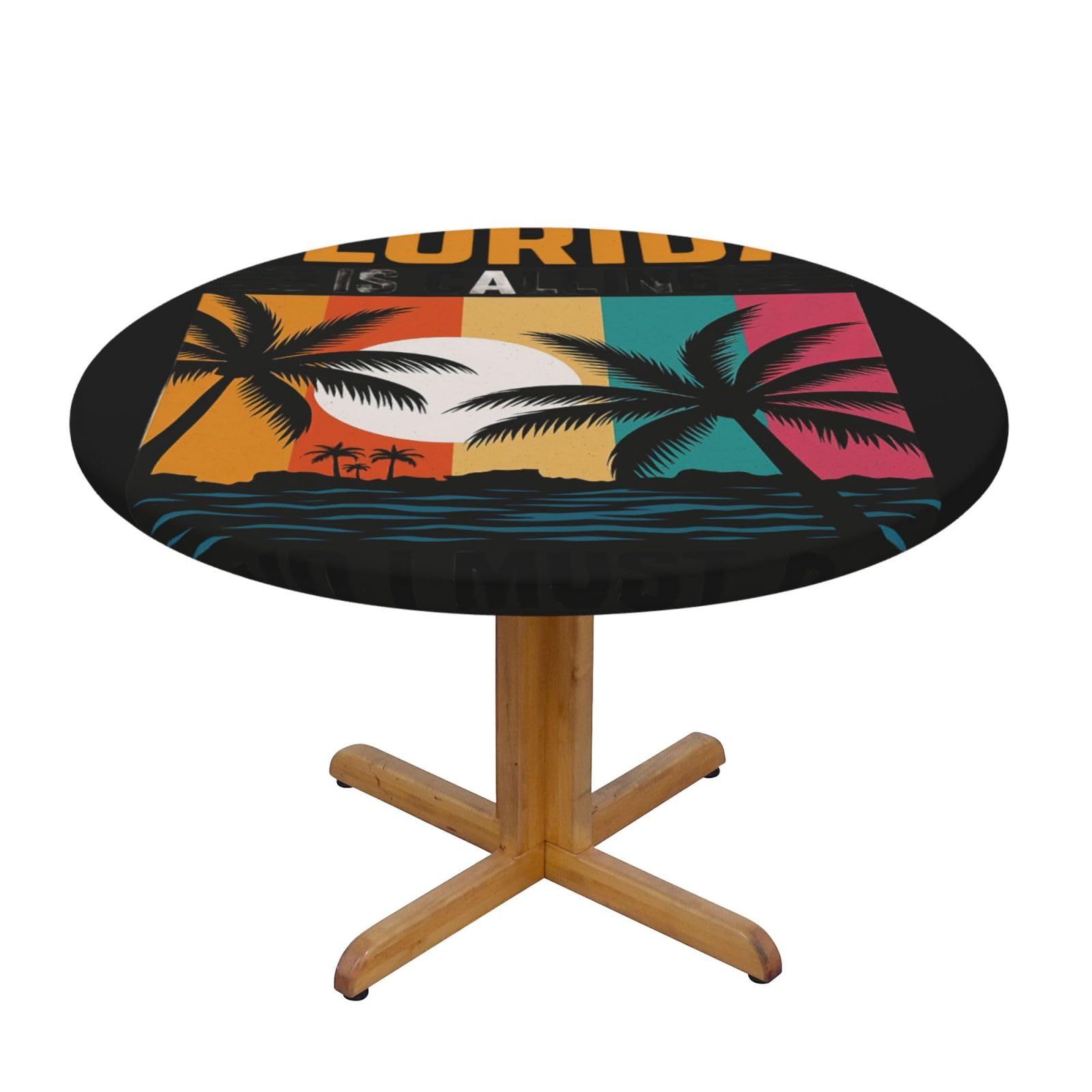 We'Re Going To Florida Print Oxford Wipeable Tablecloth Oil-Resistant Outdoor Table Cover Reusable Birthday Table Protector