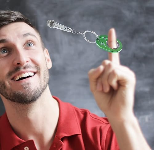 Miniatura 5 de YIPUKIYI Llavero Spinner Fidget Ring Metal Llavero Spinner Fidget Anillo Tipo Juguete para Hombre, Mujer y Niños (Marrón Plateado)