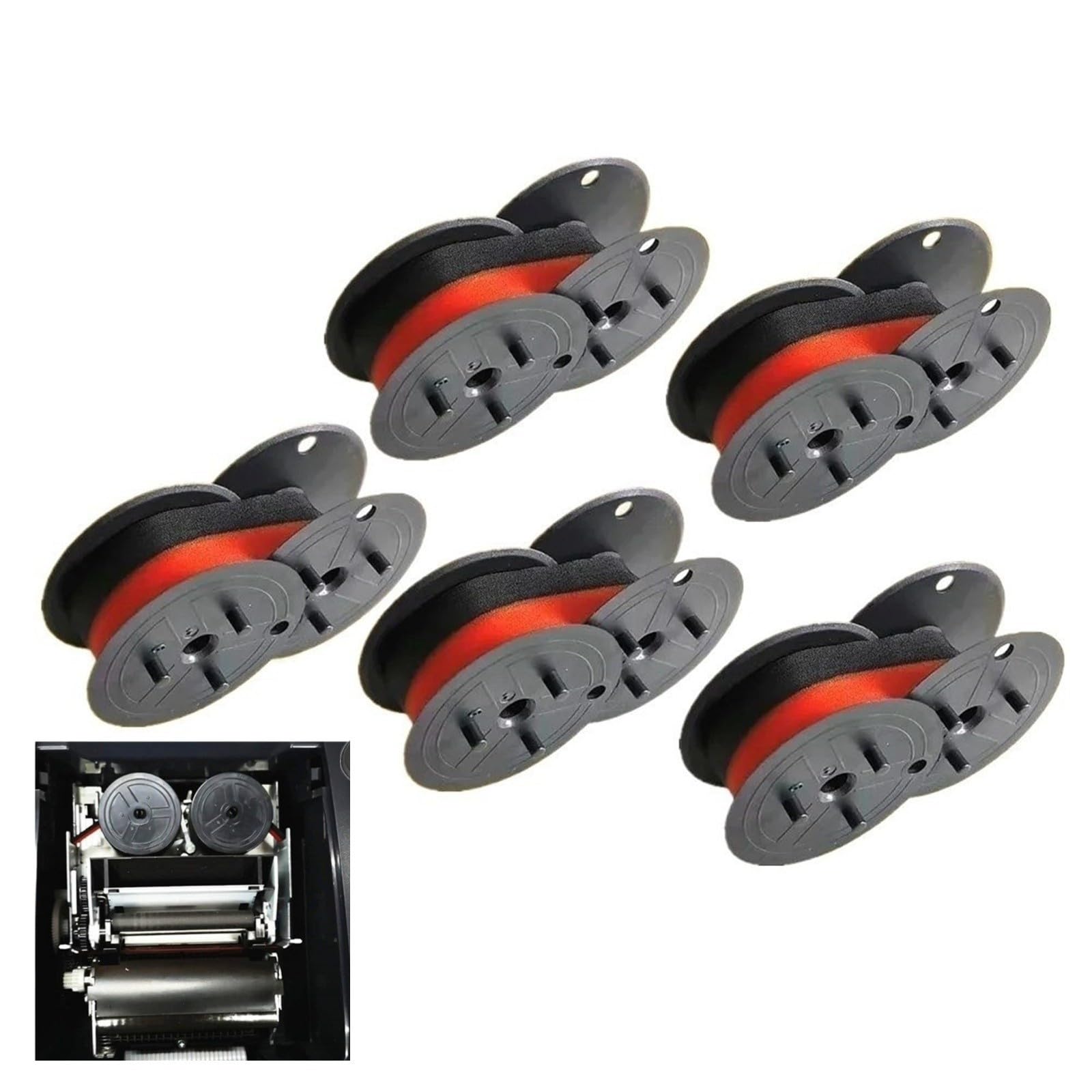 Bobina doppia for nastro for macchina da scrivere GR24 da 5-20 pezzi Bobina rossa e nera compatibile con i modelli Hero della macchina da scrivere(20PK GR24BR)