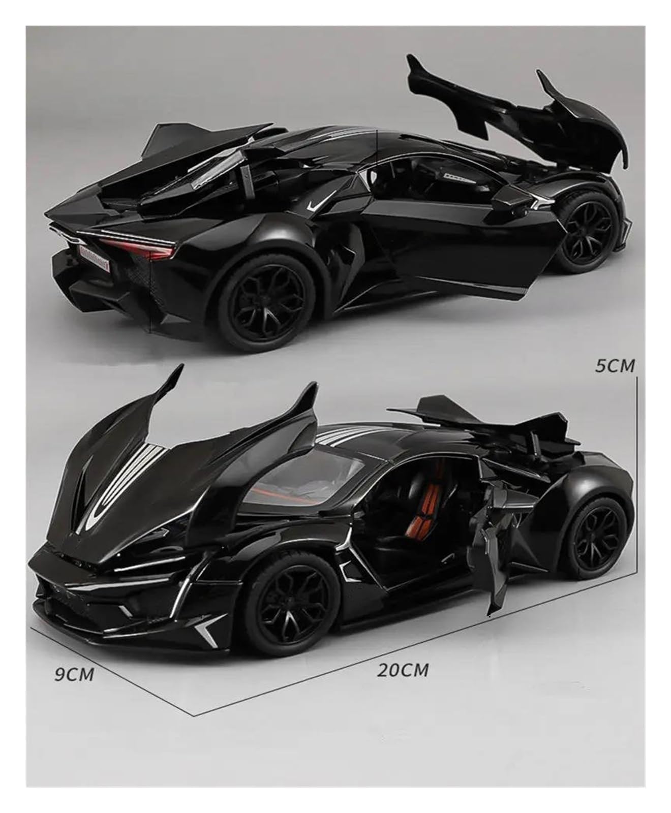 Diecast Modellauto 1:24 Für Lykan Für Hypersport Sportwagenmodell Aus Metallgus Sammlerstücke(Schwarz)