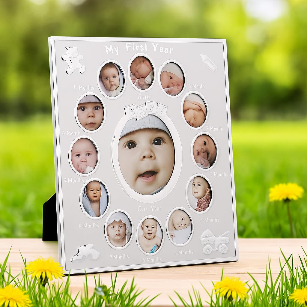 Baby My First Year Multi-Photo Frame Holds 13 Photos Set Newborn 12 Months Gift Beautiful Multi-Photo Picture Frame - Image 2