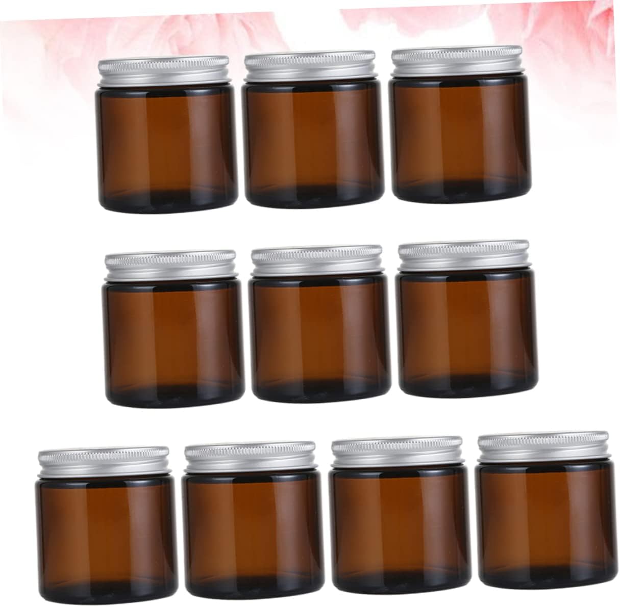 VILLFUL 10pcs DIY Scented Candle Jar Lid Glass Perfume Bottle Aroma Container for Home Decor