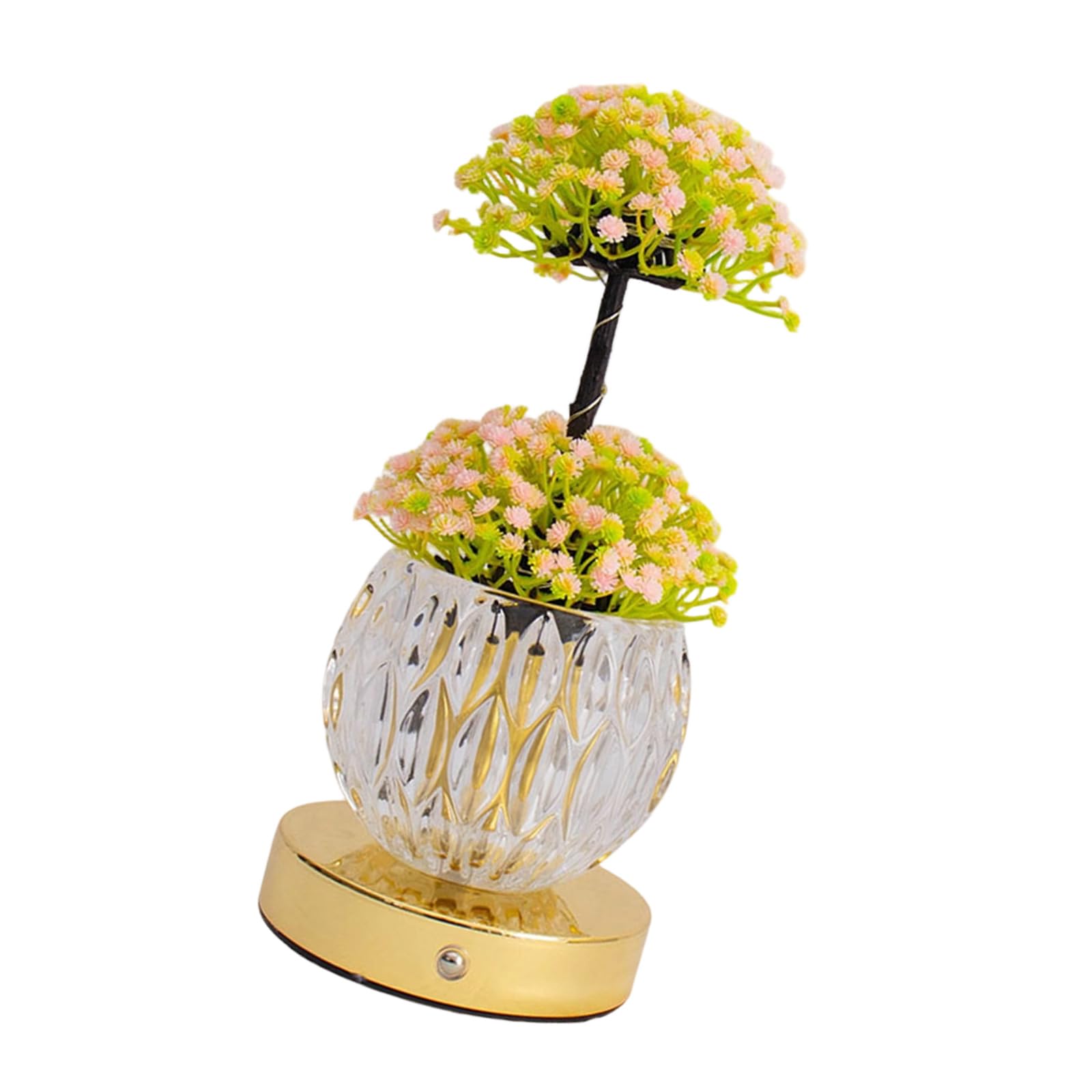 Ekoama LED Lamp Dimmable Wireless Table Lamp with Touch Control Flower Glass Lampshade Bedside Gold Light