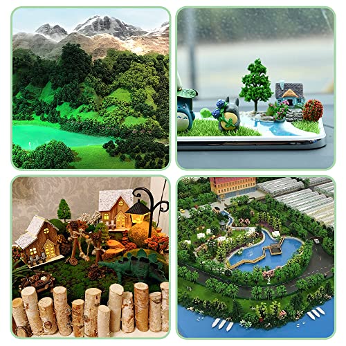 LUEYAO Mini Model Miniature Trees Mixed Train Scenery Architecture Trees Fake Trees for DIY Crafts Building Model Scenery Landscape Green 1.2-3.9 inch 20 PCS - Thumbnail 4