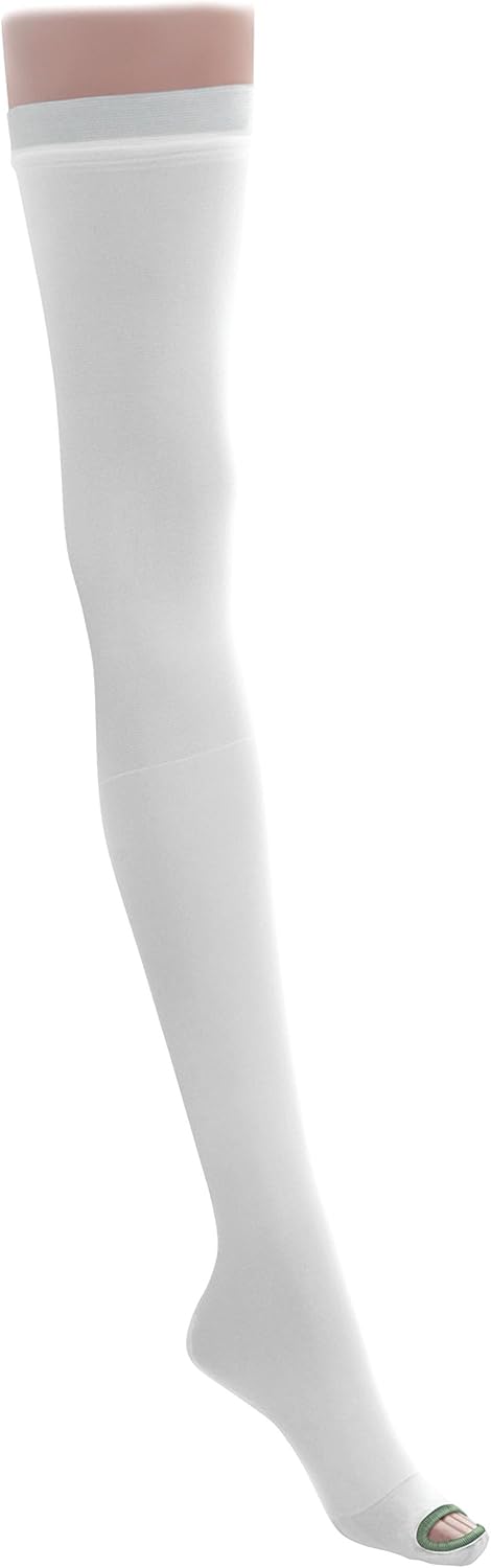 Medline Thigh-High Anti-Embolism Stockings, 15 mmHg to 18 mmHg, Size Extra-Large Regular, Box of 6 Pairs